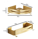 GobekUsa Aluminum Shower Shelf Brushed Gold Wall Mounted Bathroom Corner Shelf