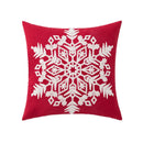 GobekUsa Christmas Embroidered Cushion Cover 45x45cm - Red Green Santa Snowflake Deer Snowman