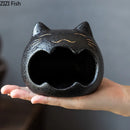 GobekUsa Cartoon Cat Ceramic Ashtray for Household, Living Room - Large Capacity, Anti-Fly Ash