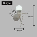 GobekUsa Cartoon Matchstick Man Wall Lamp for Kids Room and Home Decor