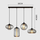 GobekUsa Gray Glass Pendant Light for Bar Stair Dining Room E27 Edison Lamp Lighting
