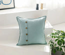 GobekUsa Cotton Linen Cushion Cover 45x45cm in Pink Blue Green Beige with Coconut Buttons for Home Décor