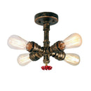 GobekUsa Industrial Brass Ceiling Chandelier with Edison Bulbs