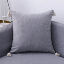 GobekUsa Boho Style Tassel Pillow Cover Set for Sofa Bed, Beige Grey Blue Yellow