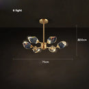 GobekUsa Crystal Copper Round Chandelier: Elegant LED Suspension Lamp for Dinning Room