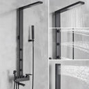 GobekUsa Black Bathroom Faucet Shower Kit with Rainfall Shower Column and Bidet Mixer System