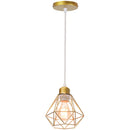 GobekUsa Industrial Iron Cage Pyramid Pendant Lamp for Kitchen Bedroom Living Room