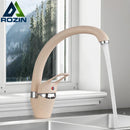 GobekUsa Beige Brass Kitchen Faucet 360 Swivel Spout Single Handle Mixer Tap