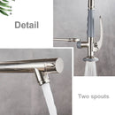 GobekUsa Brushed Nickel Spring Kitchen Faucet Single Handle 360 Rotation Mixer Tap