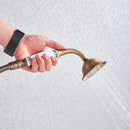 GobekUsa Antique Brass Wall Mount Bath Shower Mixer Tap with 30cm Spout Rotation