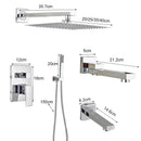 GobekUsa 16" Big Rain Shower Faucet Set with Handshower & Brass Spout