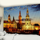 GobekUsa City Night Scene Tapestry with European London Style Wall Hanging