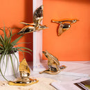 GobekUsa Golden Bird Wall Hanging Modern Decor Pigeon Accessory