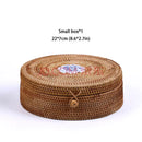 GobekUsa Handwoven Rattan Storage Box with Lid - Kitchen Organizer & Decorative Basket
