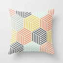 GobekUsa Geometric Stitch Print Pillow Cover - Modern Minimalist Office Cushion