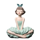 GobekUsa Bowknot Girl Figurine: Modern Nordic Character Sculpture with Storage Box