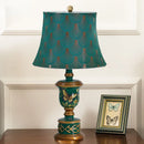 GobekUsa Green Resin Table Lamp: Retro Bedside Lamp for Bedroom Décor
