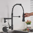 GobekUsa Brass Kitchen Faucet Spring Swivel Spout Hot Cold Water Mixer Taps