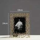 GobekUsa Golden Leaves Metal Photo Frame: Modern Home Decor & Picture Display