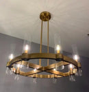 GobekUsa Glass Chandelier Pendant Lamp with E14 LED, Chrome Finish, Retro Design