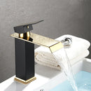 GobekUsa Black Gold Basin Faucet Deck Mounted Bathroom Sink Tap Cold Hot Water Mixer