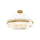 GobekUsa Circular Double-layer Crystal Chandelier for Living Room Dining Room Led Pendant