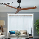 GobekUsa 52" Black Wood Ceiling Fan with LED Light and Remote Control