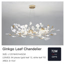 GobekUsa Ginkgo Leaf Decor Chandelier - Nordic Fine Flower Art Light for Living Room