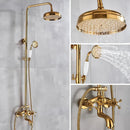 GobekUsa Gold Brass Shower Faucet Set with Tub Spout and Dual Handles