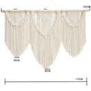 GobekUsa Large Hand-Woven Macrame Wall Hanging Tapestry with Wooden Stick & Tassels