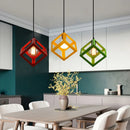 GobekUsa Geometric Cube Pendant Lights Trio Metal Shades Square Ceiling Lamps