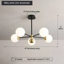 GobekUsa Glass Ball LED Chandelier: Retro Round Wrought Iron Indoor Lighting for Kitchen, Living Room, Farmhouse