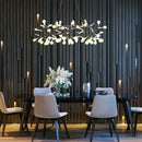 GobekUsa Heracleum Chandeliers: Modern Black/Rose Gold Round Firefly Lamp Branch Design