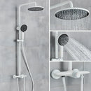 GobekUsa Black Gray Wall Mounted Shower System Set with Bathtub Faucet