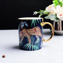 GobekUsa Jungle Animals Bone China Coffee Mug Set for Tea Lovers and Office Use