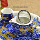 GobekUsa Dragon Teapot Tea Set, Porcelain Kung Fu Teaware for Puer Oolong Ceremony