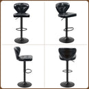 Swivel Counter Height Bar Stools, Adjustable PU Leather (Set of 2)