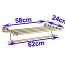 GobekUsa Gold Crystal Bathroom Accessories Set: Luxe Brass Bath Hardware Wall Mount Collection