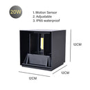 GobekUsa 12W Outdoor/Indoor Motion Sensor LED Wall Lamp Waterproof Aluminum Sconce Light