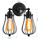 GobekUsa Adjustable Industrial Wall Light Rustic Wire Metal Cage Sconce