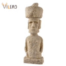 GobekUsa Easter Island Moai Pukao Statue Figurine Home Office Decoration Living Room Decor Shelf
