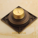 GobekUsa Antique Brass Flower Art Bathroom Accessory Floor Drain Waste Grate - 100mm*100mm