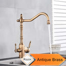 GobekUsa Antique Brass Water Filtration Kitchen Faucet, Lead-Free Drinking Sink Faucet