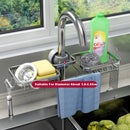 GobekUsa Adjustable Kitchen Sink Rack with Soap Dish and Hooks