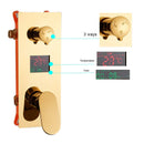 GobekUsa Gold 12" Digital Display Rainfall Shower Faucet with Single Lever Control