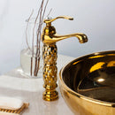 GobekUsa Golden Plated Bathroom Basin Faucet High Short Style Single Handle Sink Mixer Tap