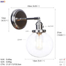 GobekUsa Amber Glass Ball Wall Lights - Modern LED Wall Lamp for Home Bedroom Mirror Stair