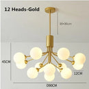 GobekUsa Gold Glass Ball Chandelier: Luxury LED Lighting for Dining Room, Kitchen, Cafe
