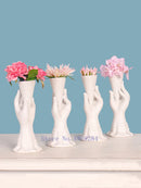 GobekUsa Abstract Character White Ceramics Vase Home Decor Handcrafted Modern Flower Arrangement