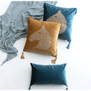GobekUsa Gold Rhinestone Square Pillow Case with Tassels Luxury Accent Decorative Cover